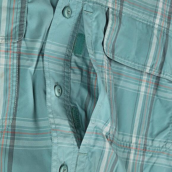 WOOLRICH MEN’S MEDIUM LIGHT BLUE PLAID BUTTON-UP LONG SLEEVE SHIRT CASUAL - Picture 4 of 10